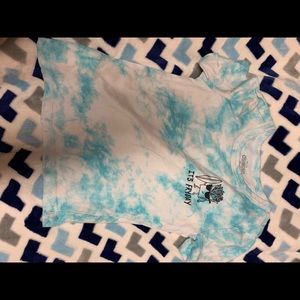 Toddler boy blue and white tie-dye T-shirt